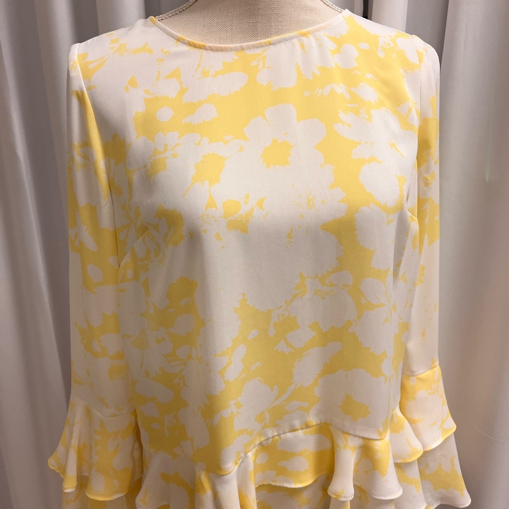 Worthington Yellow and White Floral Blouse